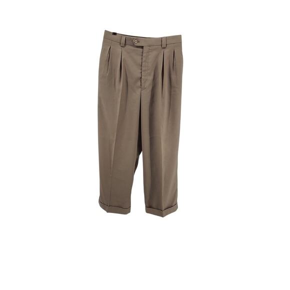 Giorgio Ferraro men's dress khaki pleated hemmed pants pants 40x37L inseam 28" - Picture 2 of 9